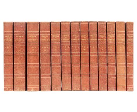 Annals of Sporting and Fancy Gazette, 13 vol. (complete set), half-title, 153 engraved plates (aquatints, stipple-engravings,