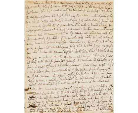 De Quincey (Thomas, essayist, 1785-1859) What is Theory?, autograph manuscript draft, 2pp., some ink stains, central fold, sl