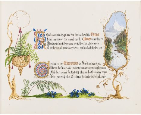 Calligraphic Manuscript.- Thomas (Louise) &amp; Lady Strange. The Alphabet of Wild Flowers addressed to her young daughter by