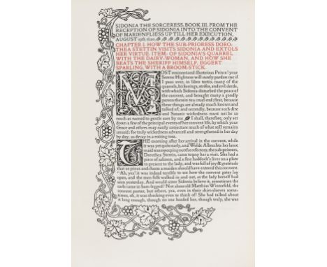 Kelmscott Press.- Meinhold (William) Sidonia the Sorceress, translated by Francesca Speranza, Lady Wilde, one of 300 copies o