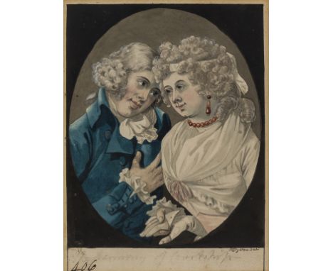 Dighton the Elder (Robert, 1752-1814) The Harmony of Courtship; The Dischord of Matrimony, a pair, original drawings for mezz