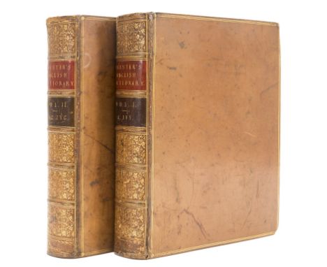 Webster (Noah) A Dictionary of the English Language, 2 vol., first English edition, occasional light spotting, vol. 2 lacking