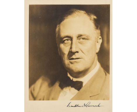 Roosevelt (Franklin D., President of the United States, 1882-1945) Portrait photograph signed, very small patch of surface ma