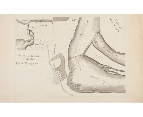 Canada.- Baker (Lt. Col. Sir Edward), Circle of. An Eye Sketch of the Fall of Niagara, manuscript plan centred on the Horsesh