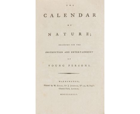 Aikin (John) The Calendar of Nature; designed for the Instruction and Entertainment of Young Persons, first edition, ink note