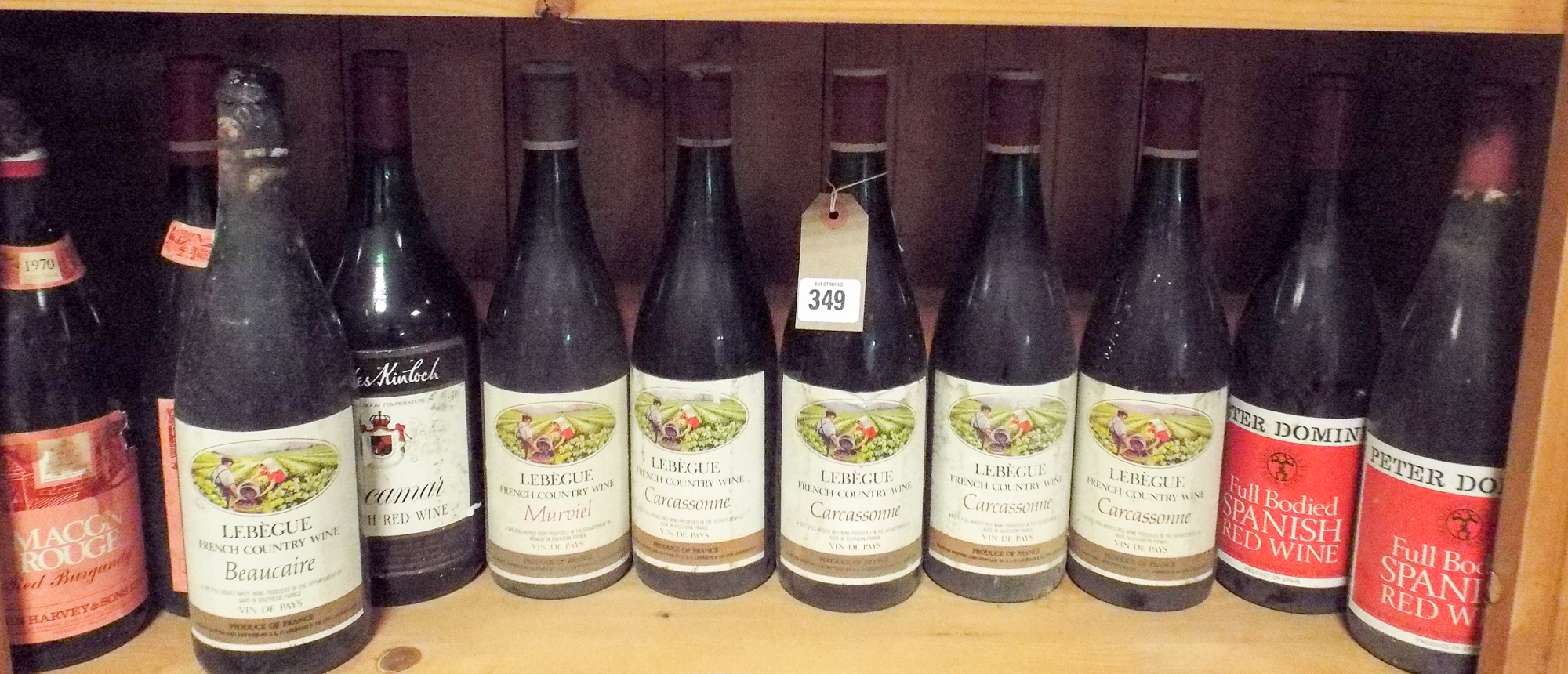 Collection of vintage red wines circa 1970