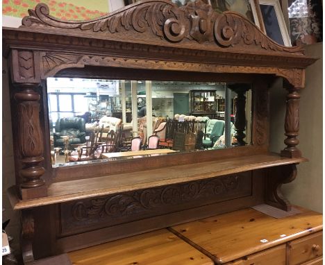 Large Edwardian oak sideboard mirror BACK ONLY