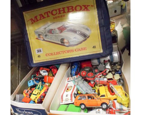 Large accumulation of Corgi, Dinky and Matchbox model cars together with a Matchbox series collector case full of Matchbox ca