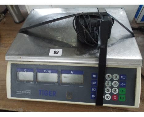 A set of Tiger shop platform scales 