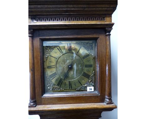 AN 18th.C.OAK CASED 30 HOUR LONG CASE CLOCK WITH 10" BRASS DIAL AND CHAPTER RING SIGNED RICH.WELLER,EASTBOURNE.   H.220cms.