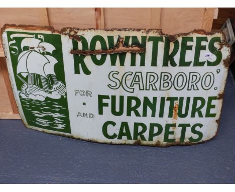 A ROWNTREES ENAMEL SIGN.   124 x 69cms.