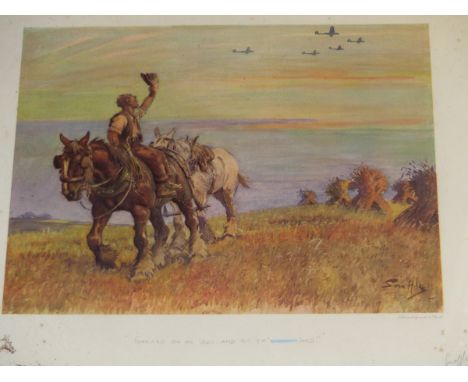 SNAFFLES  (CHARLES JOHNSON PAYNE)  FORRARD ON ME LADS AND HIT 'EM BLOODY ARDIT,A PENCIL SIGNED COLOUR PRINT.   50 x 59cms.