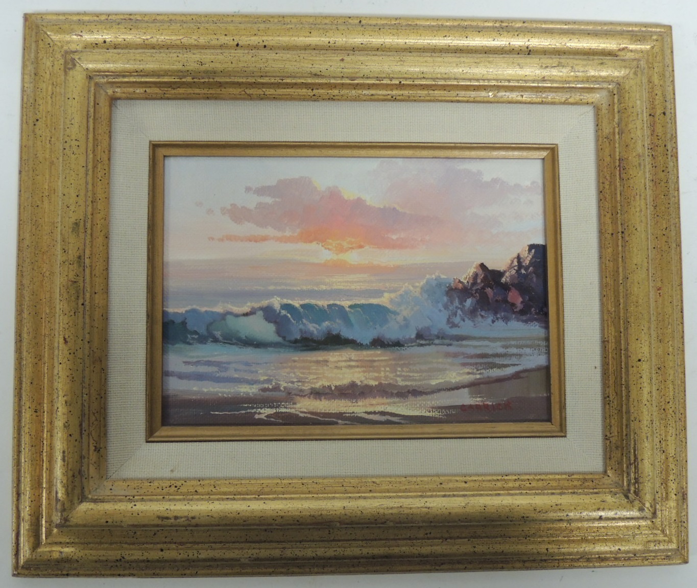 BEVERLY JAMISON CARRICK (Californian b.1930) - Sunset seascape, oil on ...