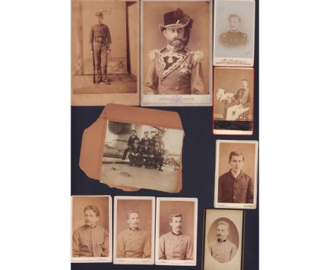 Interesting variety of monochrome portrait photographs on thick cardstock of men from the 1800s to early 1900s shot in Poland