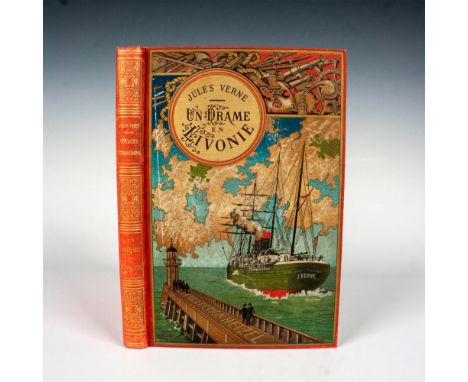 First edition of the novel Un Drame en Livonie (A Drama in Livonia) by Jules Verne from the Voyages Extraordinaires series pu