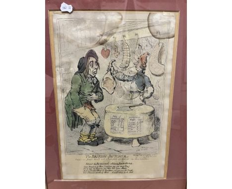 A collection of 19th Century and other engravings and prints to include AFTER JAMES GILRAY "The British butcher", published H