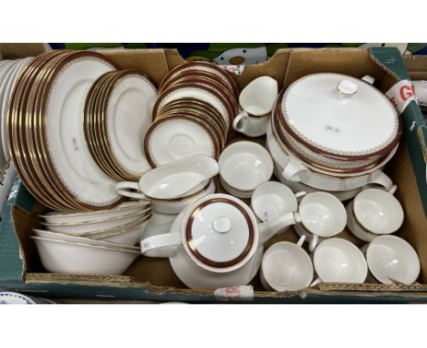 A Royal Albert Paragon "Holyrood" pattern dinner service, circa 1983, comprising eight large plates, six medium plates, six s