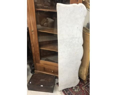 A large marble section (previously top of a console table or such like) of shaped form, 42cm depth x 150 length together with