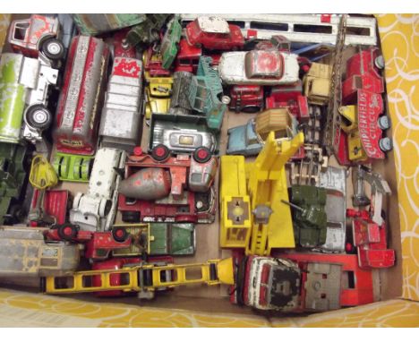 Collection of play worn Corgi, Matchbox and Dinky models