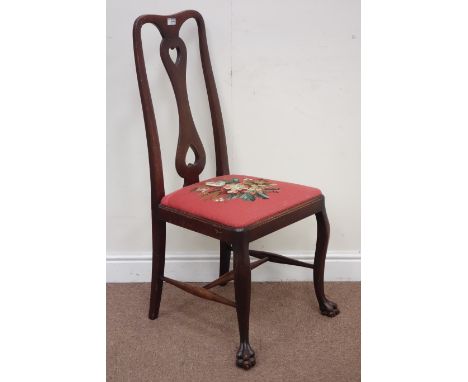 Early 20th century hall chair with tapestry drop in seat Condition Report Click here for further images, condition, auction t
