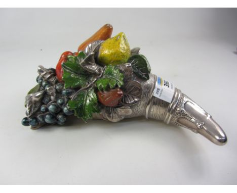 Hallmarked silver and enamel cornucopia sculpture signed Stella 1991 (filled) Condition Report Click here for further images,