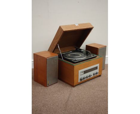 Vintage retro teak cased 'Armstrong' 127 Stereo tuner-amplifier with pair teak cased 'Celestion' 'The Ditton 10' speakers Con