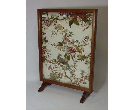 Mid 20th century vintage teak framed tapestry firescreen with embossed detail Condition Report Click here for further images,
