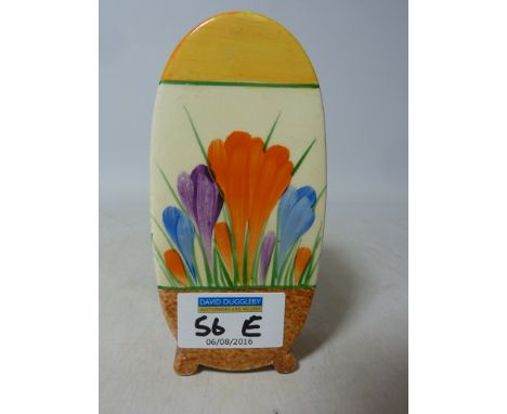Clarice Cliff Bizarre 'Crocus' Bonjour shaped sugar shaker 12.5cm Condition Report Click here for further images, condition, 
