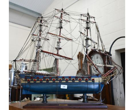 A painted wood ship model 'The Temeraire 1664', (f/r) 