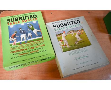 Two vintage boxed Subbuteo sports games, Table Cricket (Club Edition) and Table Soccer (2)&nbsp;