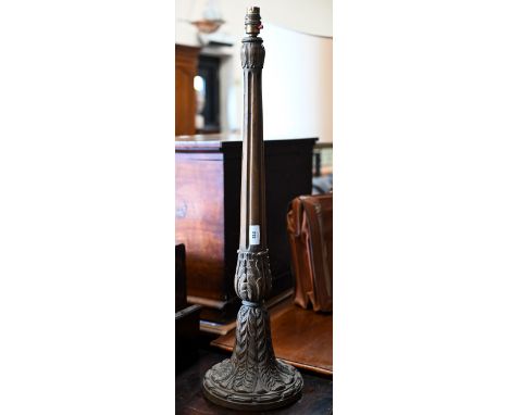 A carved wood standard lamp, 70 cm high 
