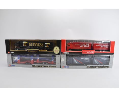 Group of Corgi Superhauler Diecast Trucks in 1/64 Scale. Various issues. M in VG to E Boxes. (4)