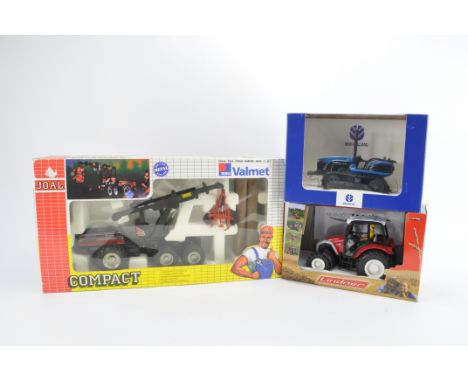 Joal 1/35 Valmet Sisu Forestry Grab, ROS 1/32 New Holland Tracked Tractor plus Lindner Tractor. Generally E to NM in G to VG 