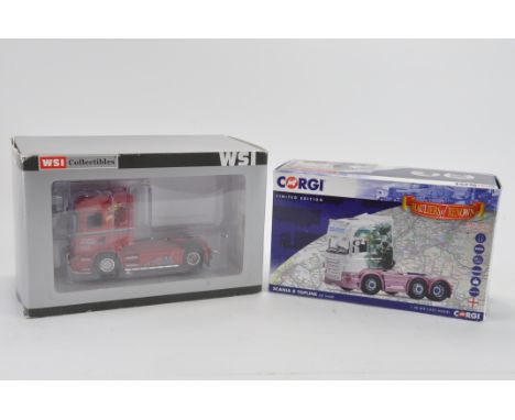 Pair of 1/50 Model Trucks including Corgi Scania R Topline - Joe Sharp plus WSI Issue. Both VG to E in VG boxes. (2)