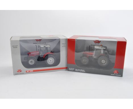 Universal Hobbies 1:32 scale Massey Ferguson 5480 and MF 3080 (Weathered) Tractor Duo. NM-M in E Boxes. (2)