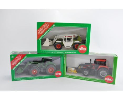 Siku 1/32 Farm Models including Fendt Tractor, Claas Telehandler and one other. M in VG Boxes. (3)