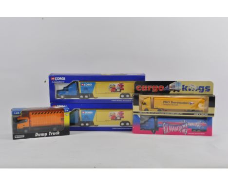 Miscelaneous diecast and plastic commercial group. Corgi etc. Mint in boxes. (5)