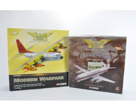 Corgi 1/144 Modern Warfare Lockheed Hercules plus Classic Propliners Vickers Viscount. Generally E to NM in VG Boxes. (2)