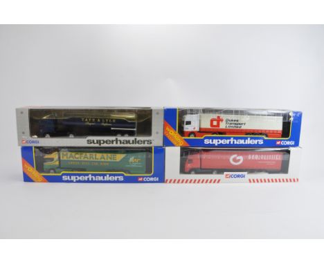 Group of Corgi Superhauler Diecast Trucks in 1/64 Scale. Various issues. M in VG to E Boxes. (4)