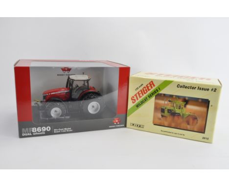 Universal Hobbies 1/32 Massey Ferguson 8690 Tractor plus Ertl 1/32 Steiger Wildcat. M in E Boxes. (2)