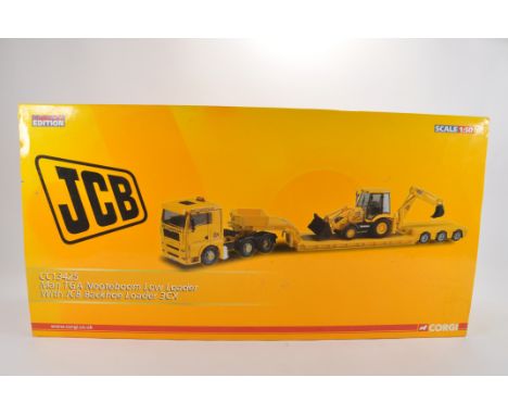 Corgi 1/50 JCB CC13425 MAN TGA with Nooteboom trailer and JCB 3CX Load (3CX missing cab). Otherwise NM in VG Box.