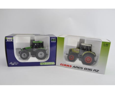 Universal Hobbies 1/32 Deutz Agrotron Tractor plus Claas Ares 836 RZ. M in E Boxes. (2)