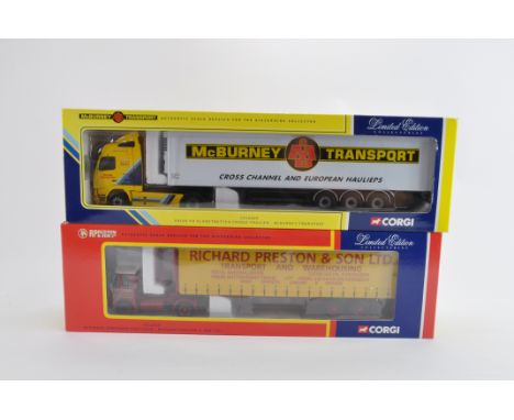 Corgi 1/50 Diecast Truck Models including McBurnley Transport & Richard Preston & Son Ltd issues. E to NM in VG Boxes. (2)