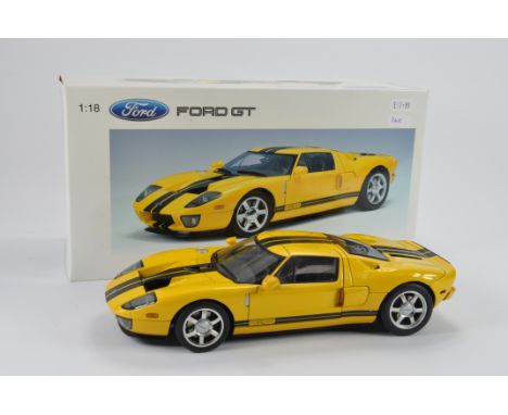 Rare Autoart 1/18 scale Ford GT in Yellow Livery. E to NM in VG to E Box.