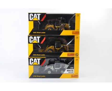 Tonkin Trio of Wheel Loaders including 966K Wheel Loader, 950K Wheel Loader and 972 K White Wheel Loader. M in E Boxes. (3)