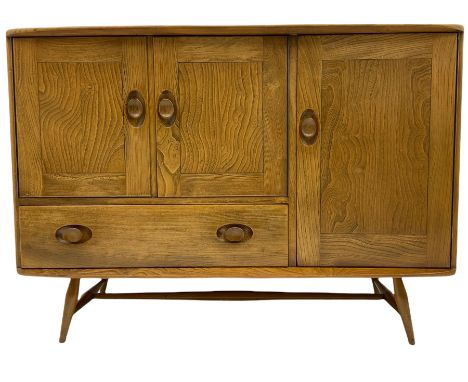 Ercol elm sideboard circa. 1960's, fitted with cupboards and single drawerDimensions: Height:&nbsp;82cm&nbsp; Length/Width:&n