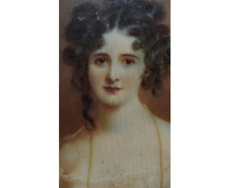 19th Century British School, watercolour on ivory, A portrait miniature depicting Lady Mary Beauchamp, signed 'Ross' to the l