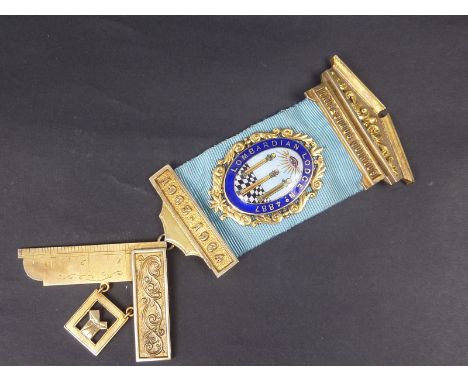 Silver gilt and enamel Masonic jewel, Lombardian Lodge, 1964.