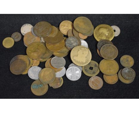 Coins, a quantity of circulated foreign base metal coins, including France 2Sols 1791A F, Canada 1c 1895 VF, 3 cash, Roman Em