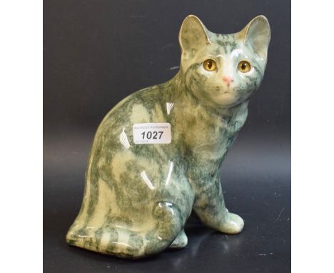Lorna Winstanley signed ceramic model of a seated cat